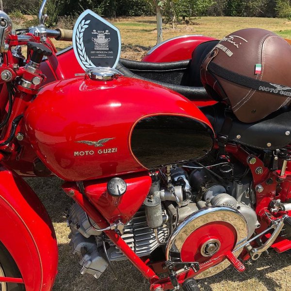 Carlo and Maria (1957 Falcone & 1947 Costantino sidecar) just won best Vintage Bike at our Custom Bike Show. Congratulations to them both. I’m a proud dad.
