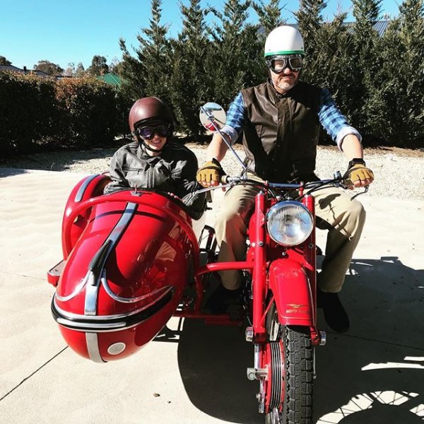 Sunday ride on my 1958 Moto Guzzi Falcone outfit with my daughter Ashlie. I can’t find the words to describe the feeling you get riding this special motorcycle. Old bikes rule!