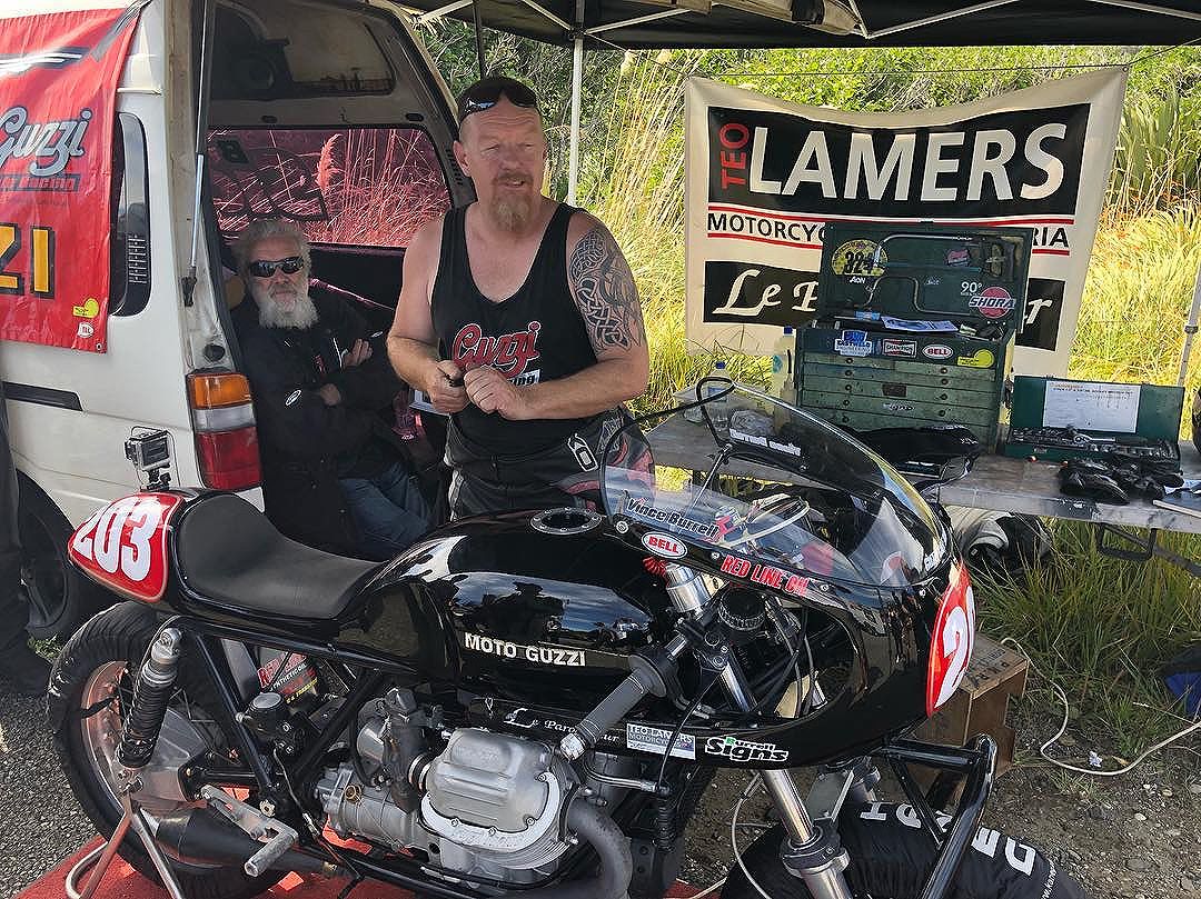 We are in New Zealand for the Burt Munro Festival. Vince Burrell piloted his Guzzi to a second place finish in the Hill Climb. Death defying stuff. Today we are off to the Zbeach racing. #motoguzzi #guzziraceraus #burtmunro #burtmunrochallenge
