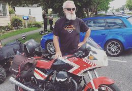 The world famous Guzzi man Teo Lamers spotted in New Zealand on tour. What a cool dude @teolamers
