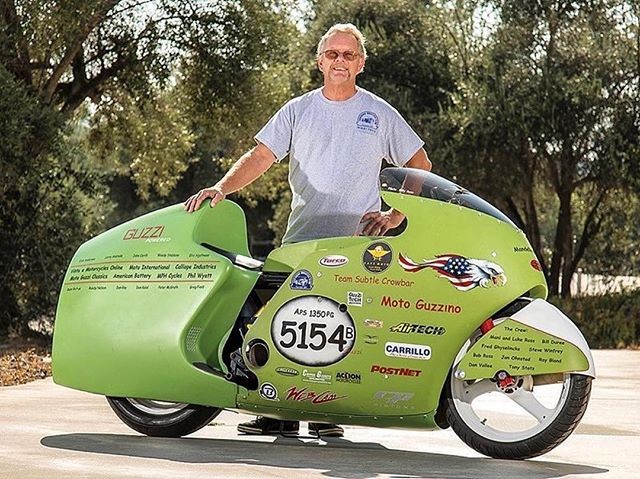 Re-share from @motoguzzi_americas  Catch a cool story on @motorcyclistonline right now on retired fire captain Bill Ross and his 1987 Moto Guzzi Le Mans Special Edition. Chasing speed on the Bonneville salt with a vintage Moto Guzzi.
: @julialapalme 
#motoguzzi | #landspeedracing | #lemans : @motoguzzi_americas