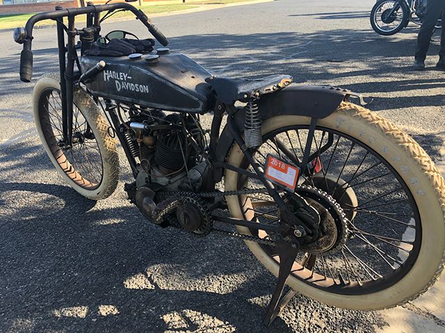 Nice Board Racer at the VMCC Rally last week. Road registered. #guzziraceraus #harleydavidson #boardracer #vmccnsw #boardtracker #boardtrackracer