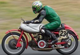 @camerondonald86 on a 1951 Moto Guzzi Bicilindrica at Broadford. What a bike. What a rider. We all travelled to Broadford to celebrate 95 years of Guzzi. What a weekend.