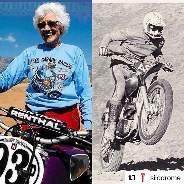 #Repost @silodrome 
The legendary Mary McGee was inducted today into the Motorcycle Hall of Fame.
️
She was one of the very first women to race in both on and off-road motorcycle competition in the USA, and she’s still going strong today.
️
#marymcgee #race #guzziraceraus